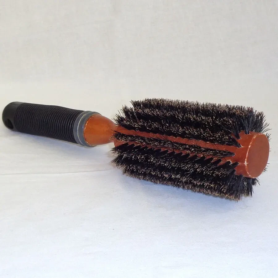 Брашинг кругла щітка для укладки волосся 24 см. натуральна щетина 4