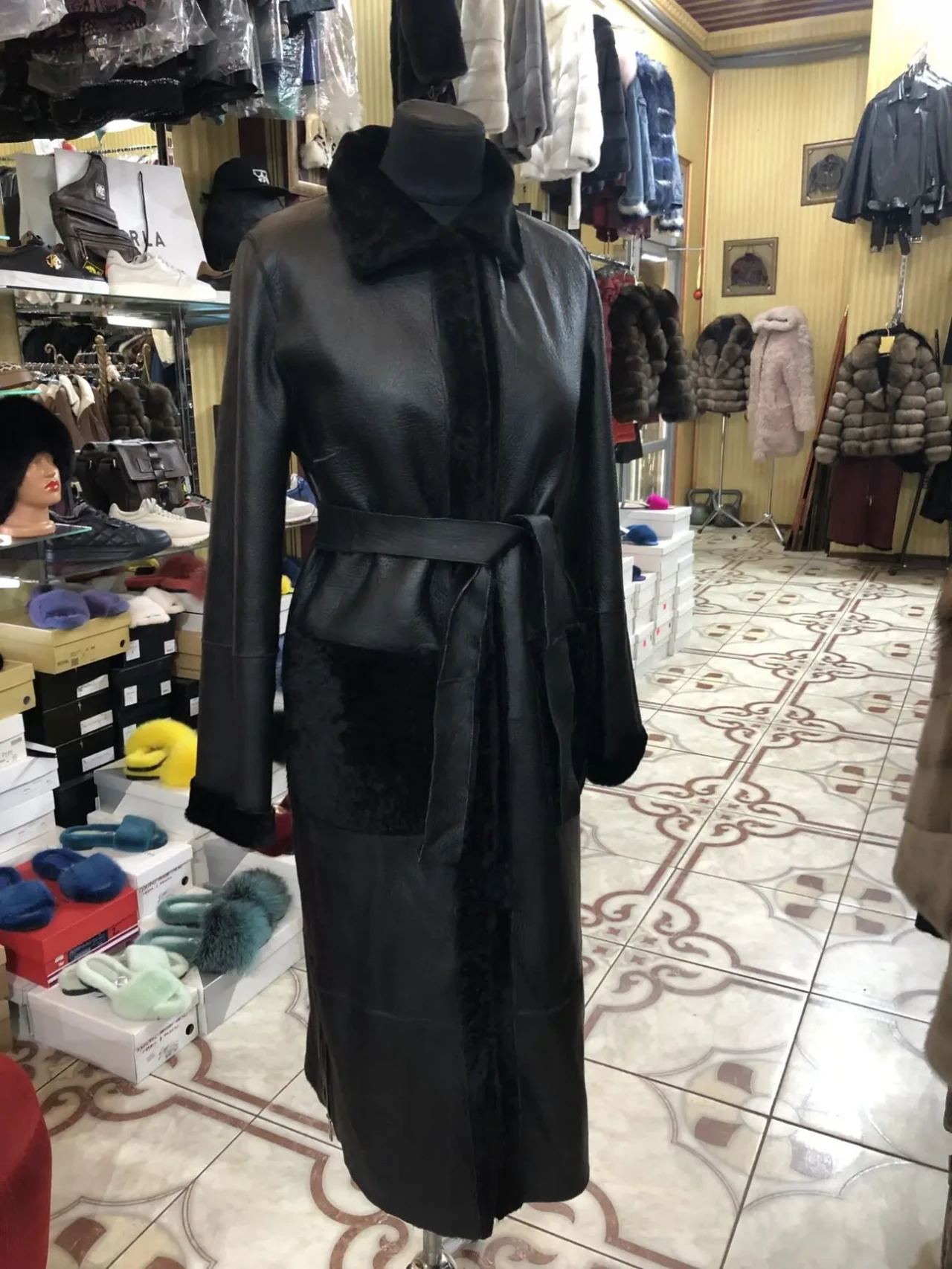 Двостороння,Дублянка-шуба,шкіра астраган,пальто шкіряне 4