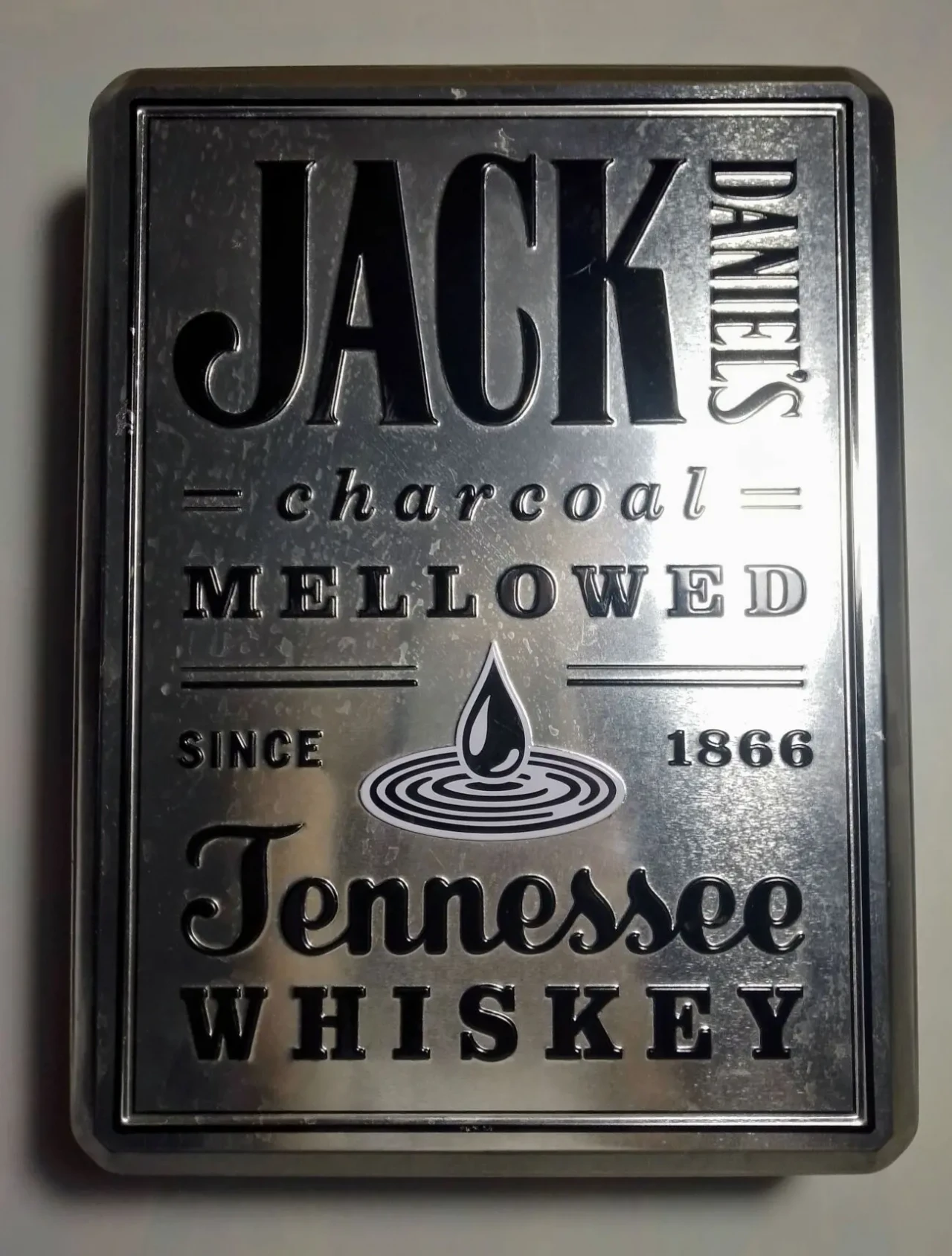 Коробочка серебристая жестяная металлическая большая прямоугольная 2