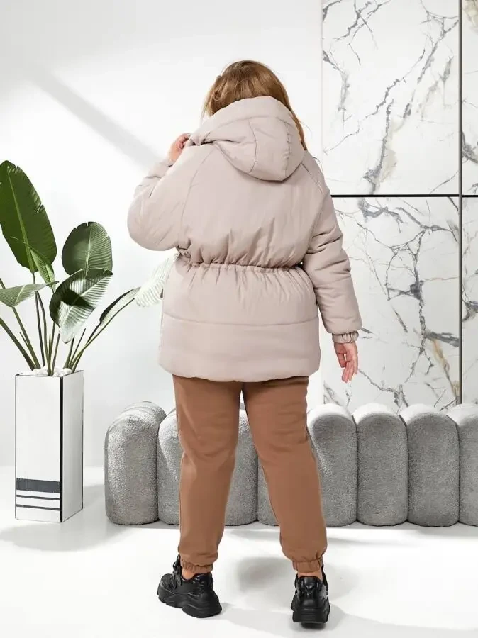Жіноча тепла куртка мокко розміри 42-56 4