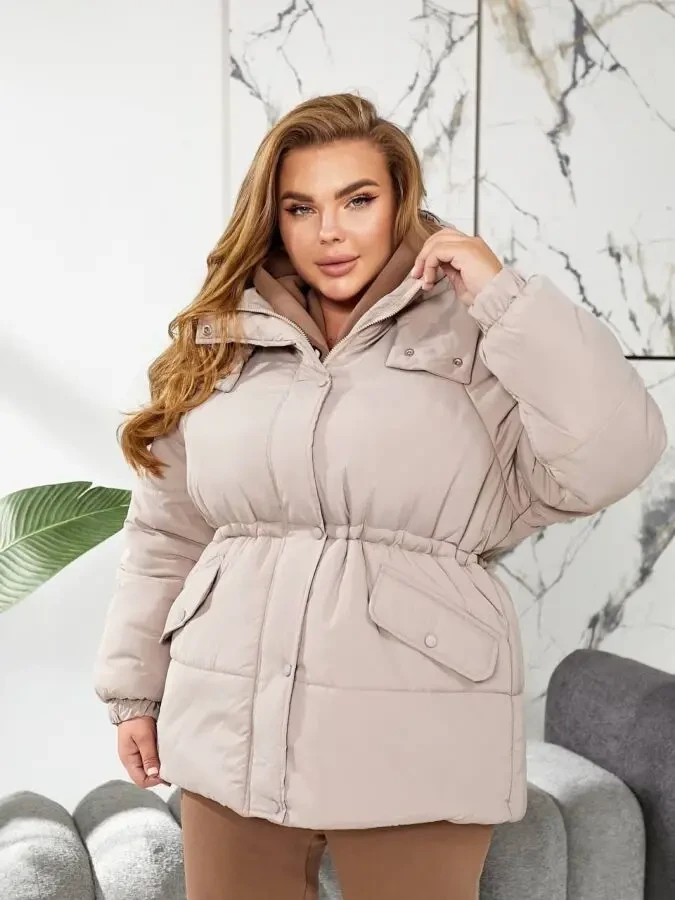 Жіноча тепла куртка мокко розміри 42-56 2