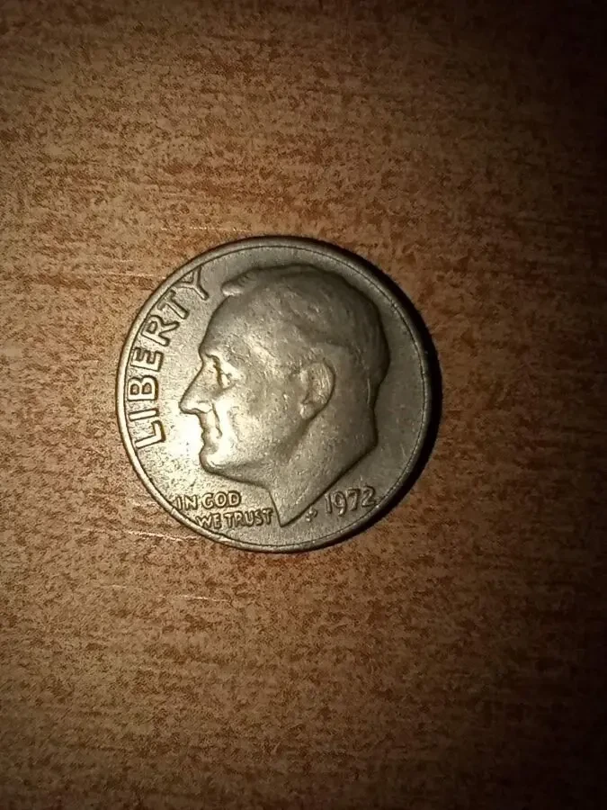 Монета one dime united states of america 1972.