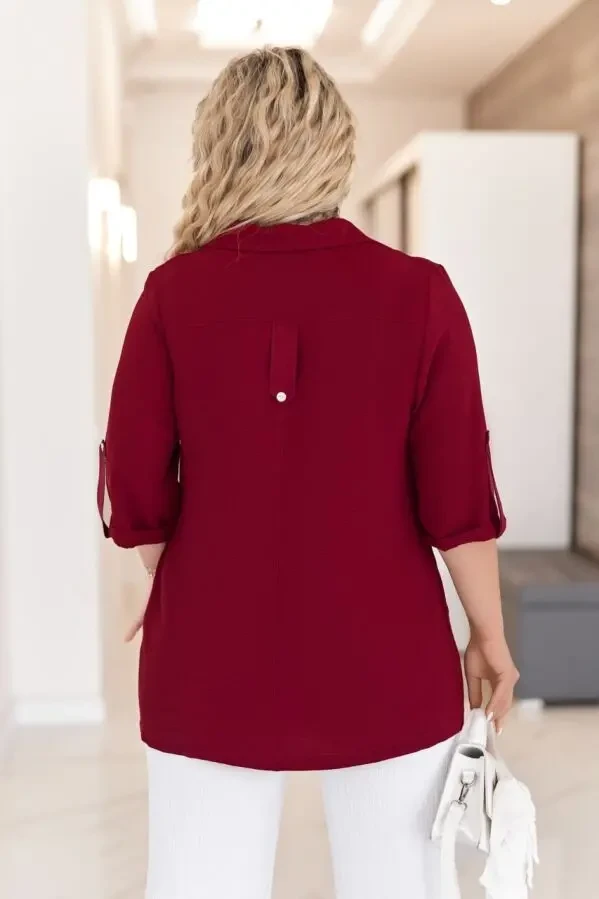 Жіноча блуза туніка великих розмірів 54-58 софт бордо 3