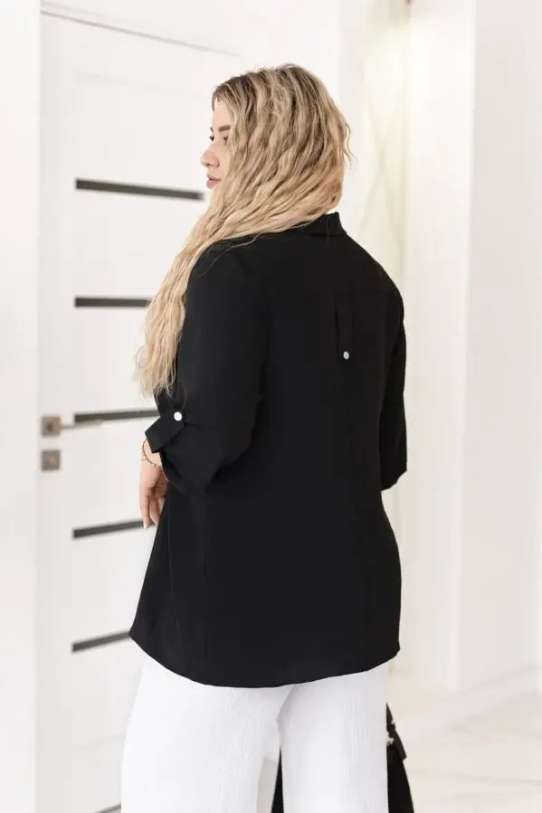 Жіноча блуза туніка великих розмірів 54-58 софт чорний 3