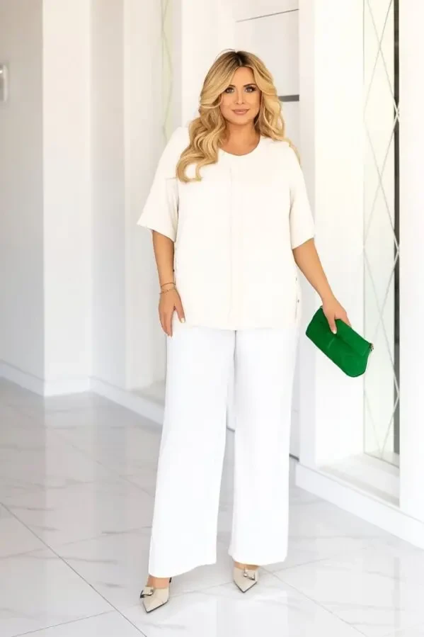 Жіноча блуза великих розмірів рукав 3/4 креп чорний 5