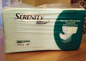 Подгузники підгузки для взрослых Serenity Medium в пачке 30 шт. новые