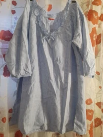 Блуза л 14 50 белая голубая шахматка принт, на резинке, ровная