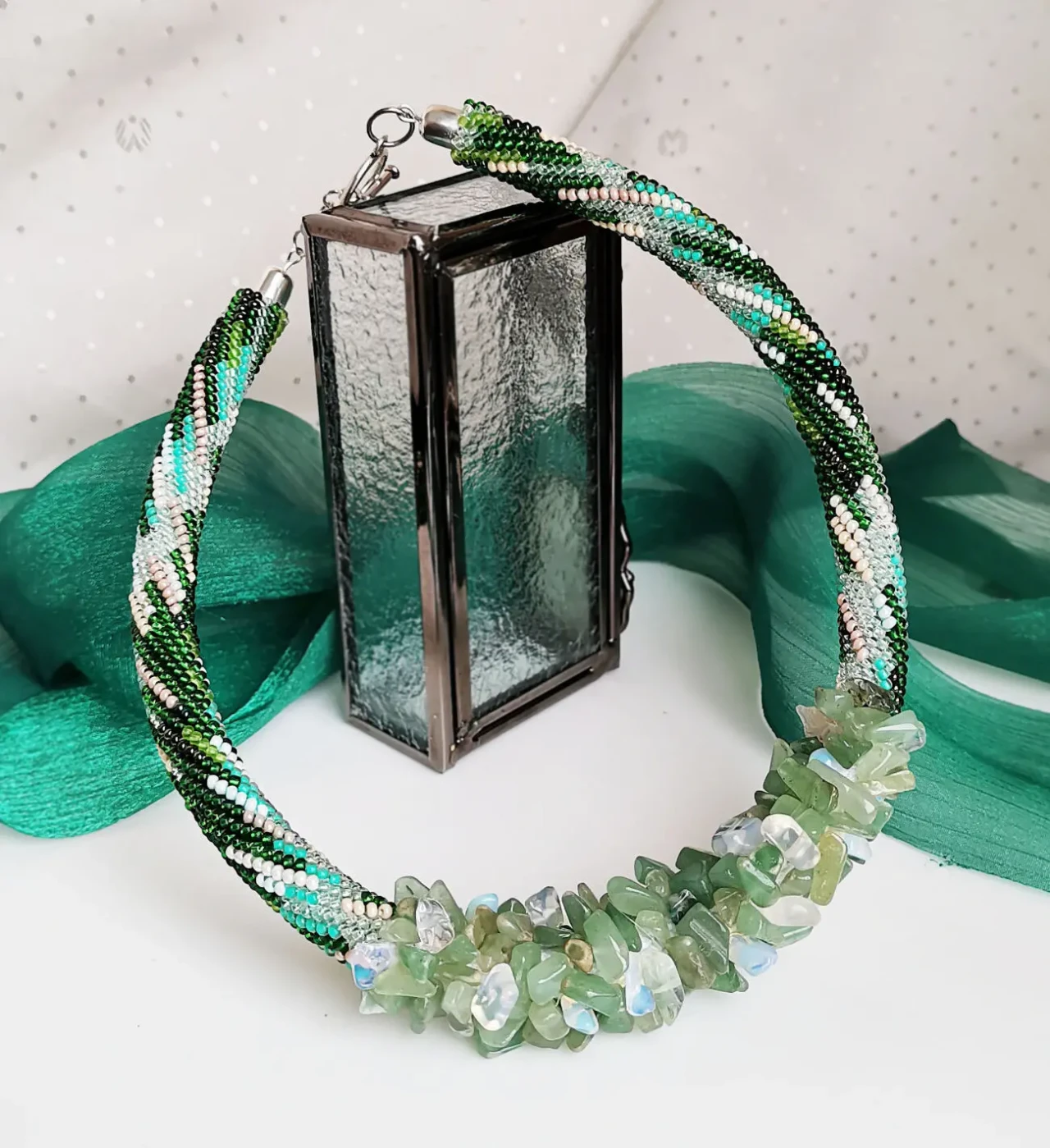 Прикраса із бісеру кольє-джгут Мавка 5