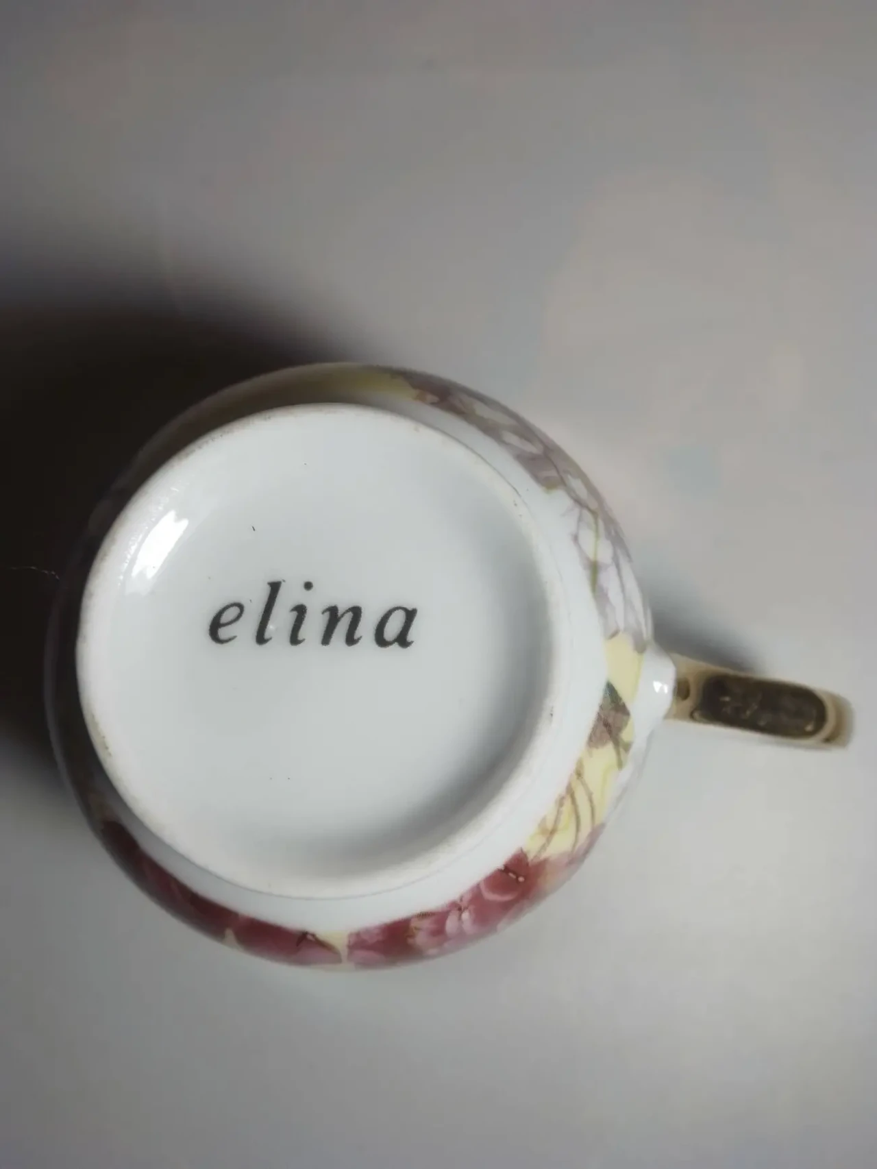 Elina чашка белая керамика фарфор рисунок розы цветы, и блюдце 4