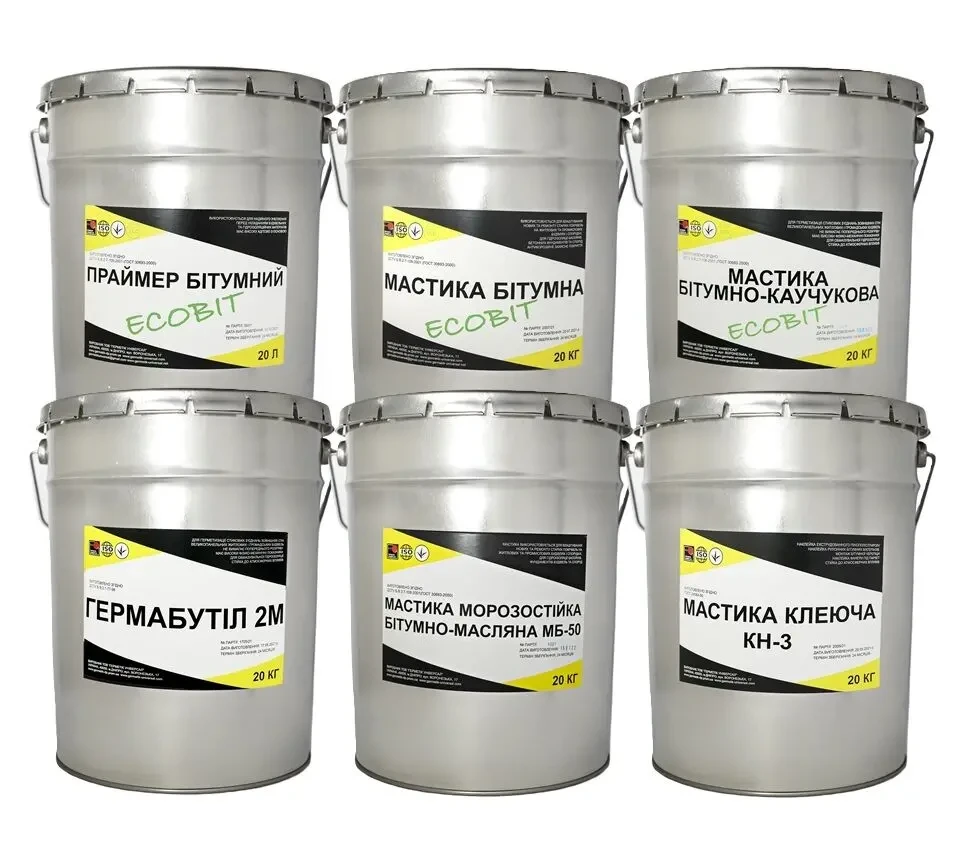 Мастика битумная ведро 3,0 кг БИТЭЛАСТ - БИТУМНЫЙ Ecobit 3