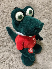 Крокодил іграшка м'яка в'язана зелена  сувенір подарунок