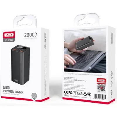 Батарея універсальна XO 20000mAh PD/65W forlaptop QC/22.5W, PowerBank 3