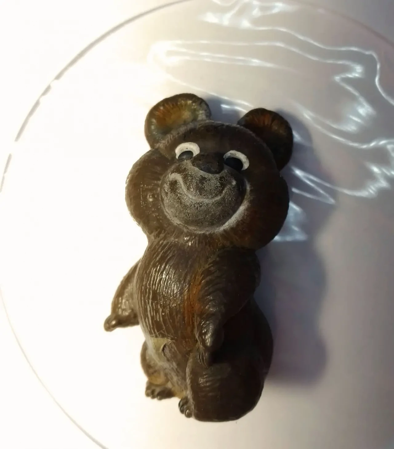 Олимпийский мишка фигурка мини пластик коричневый 2