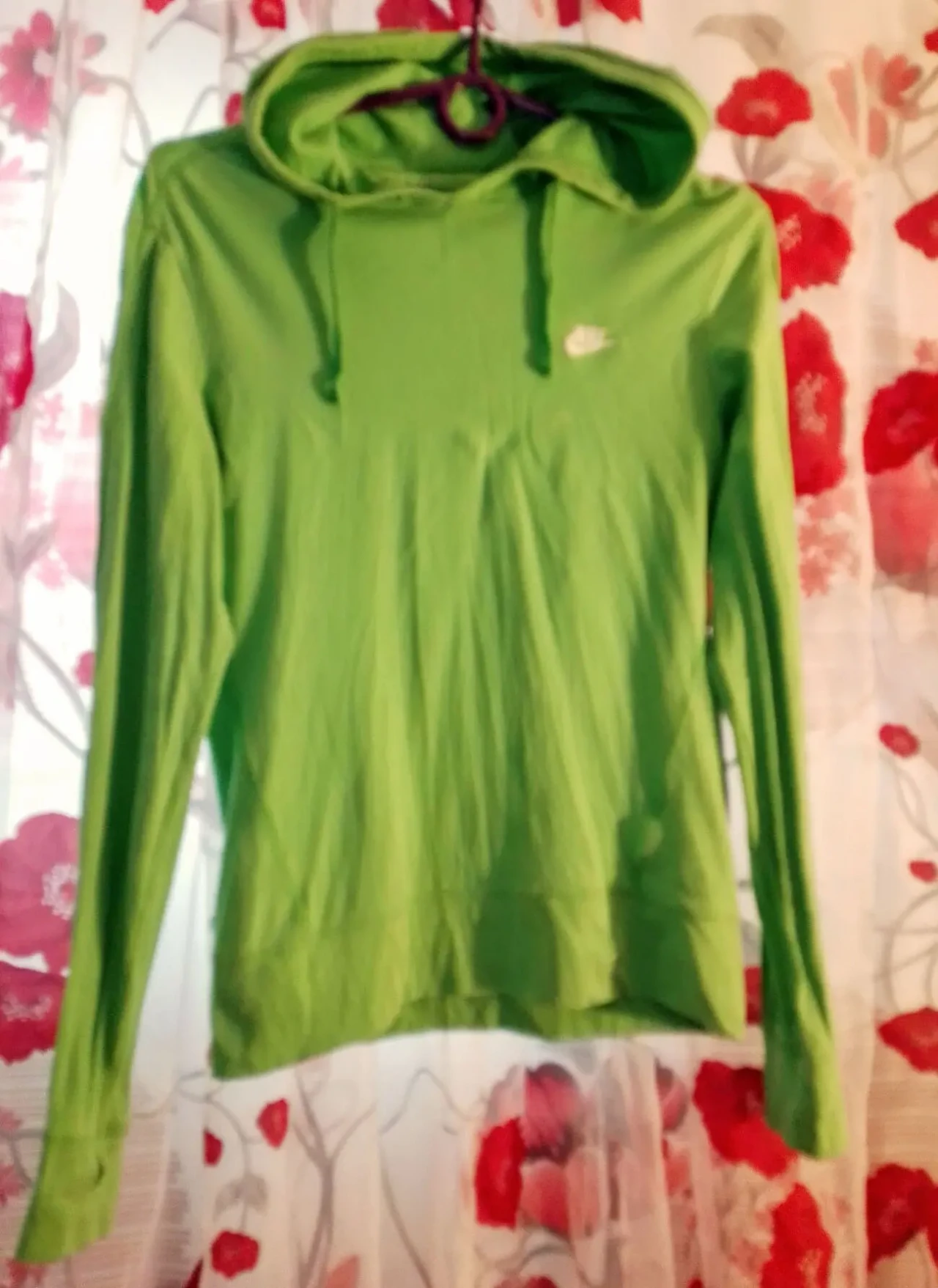 Футболка лонгслив с капюшоном худи салатовый 10 с хлопок трикотаж