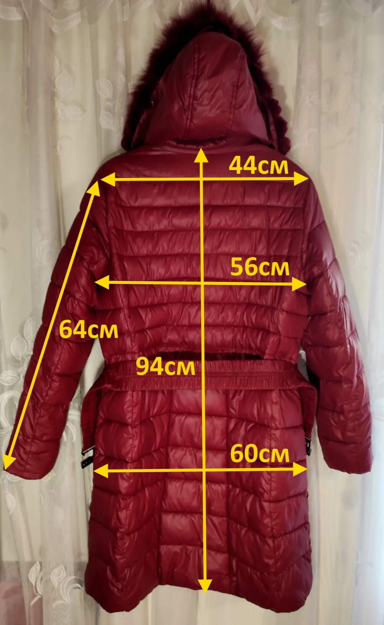 Пуховик жіночий стьобаний відстібна опушка з натурального хутра 6
