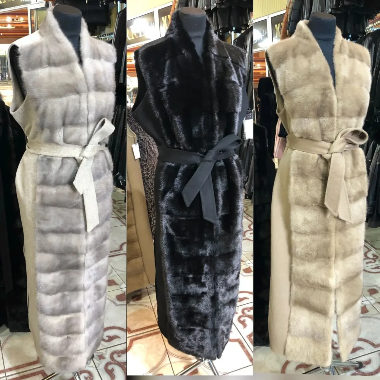 Безрукавка норкова,пальто,довга