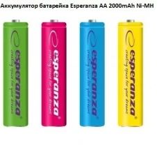 Аккумулятор батарейка Esperanza AA 2000mAh Ni-MH, за 4 шт. комплект