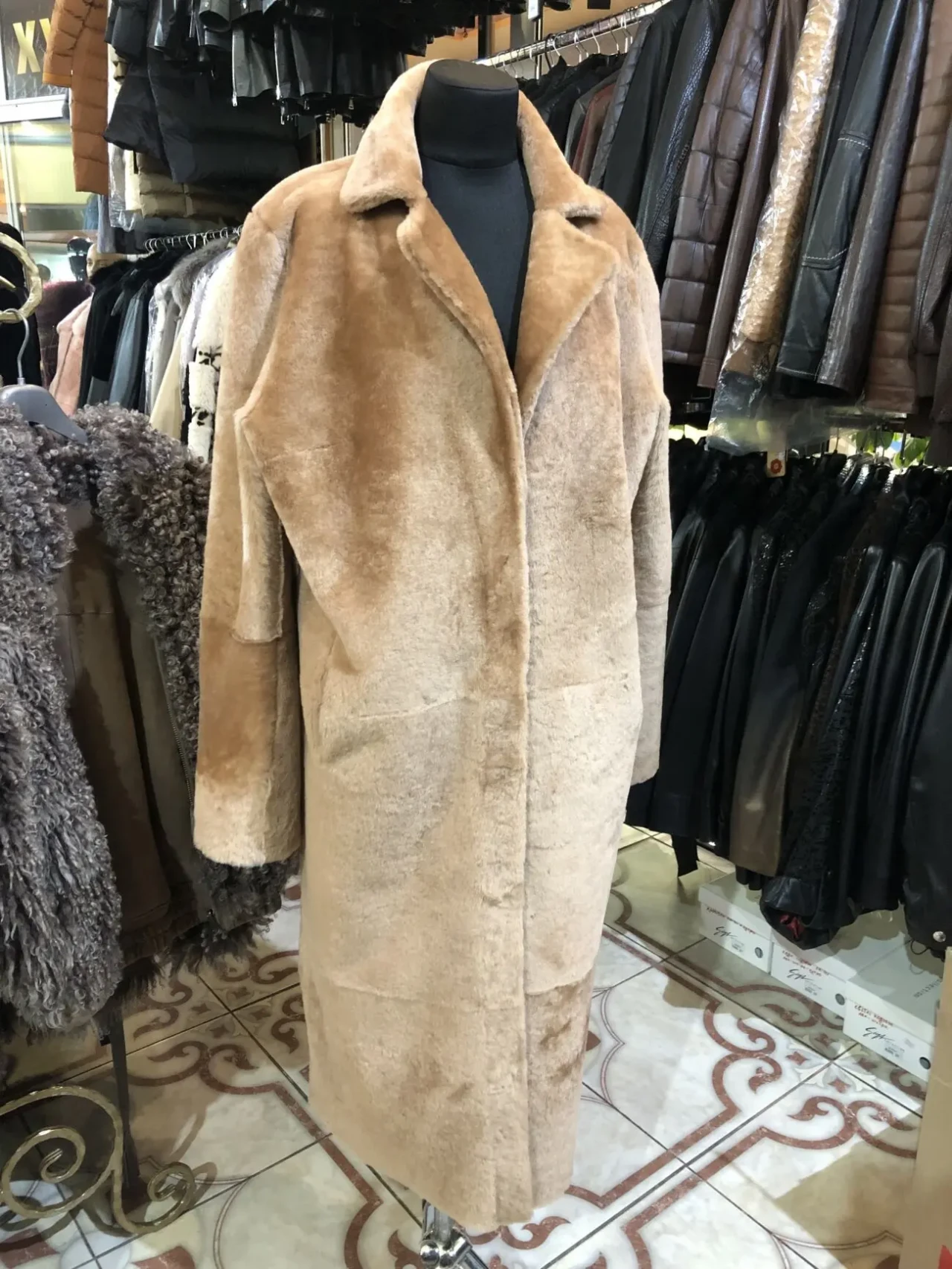 Довгі двосторонні дублянки,чорні,коричневі,пояс 5