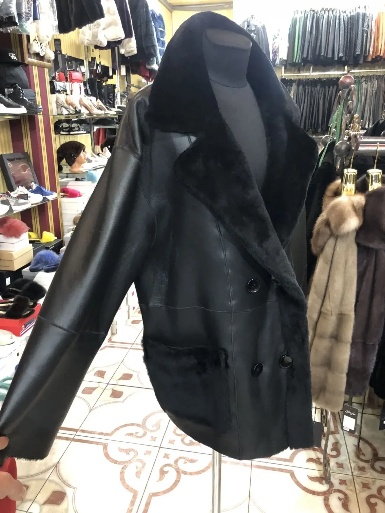 Двостороння дублянка,сучасний піджак на гудзики 2