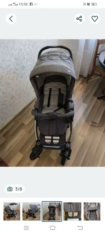 Продам дитячу коляску Hartan Racer GT серая б/у 5