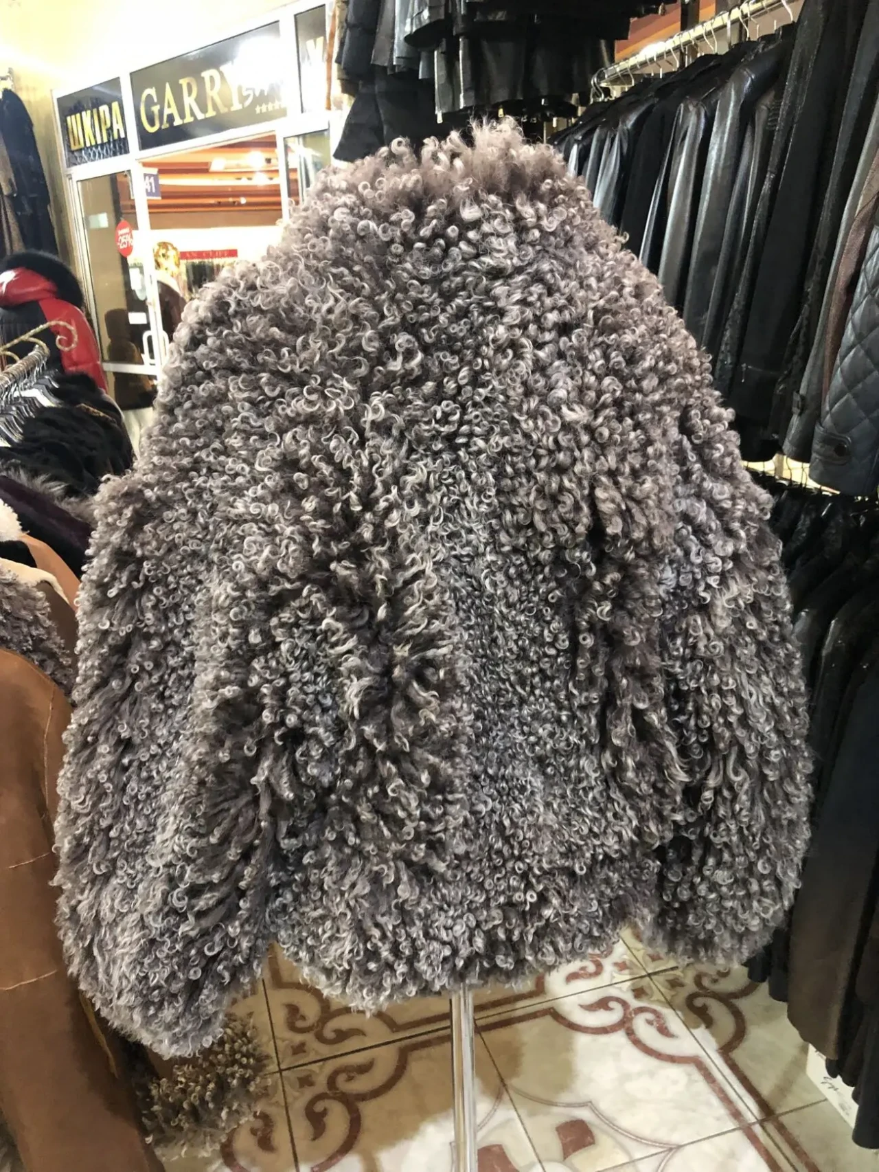 Тіградо двостороння шуба-бомбер,беж 2