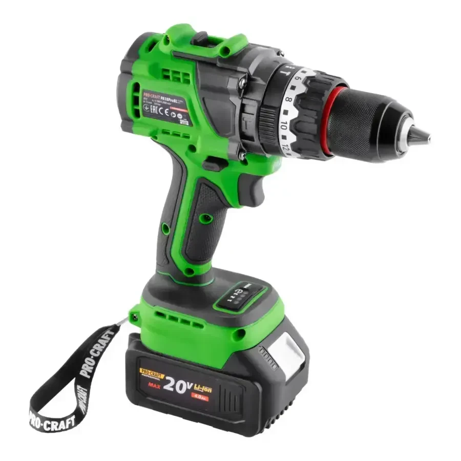 Акумуляторний шуруповерт Procraft PA18ProBL-1B-C (с 1 акб и зу) Кейс 9