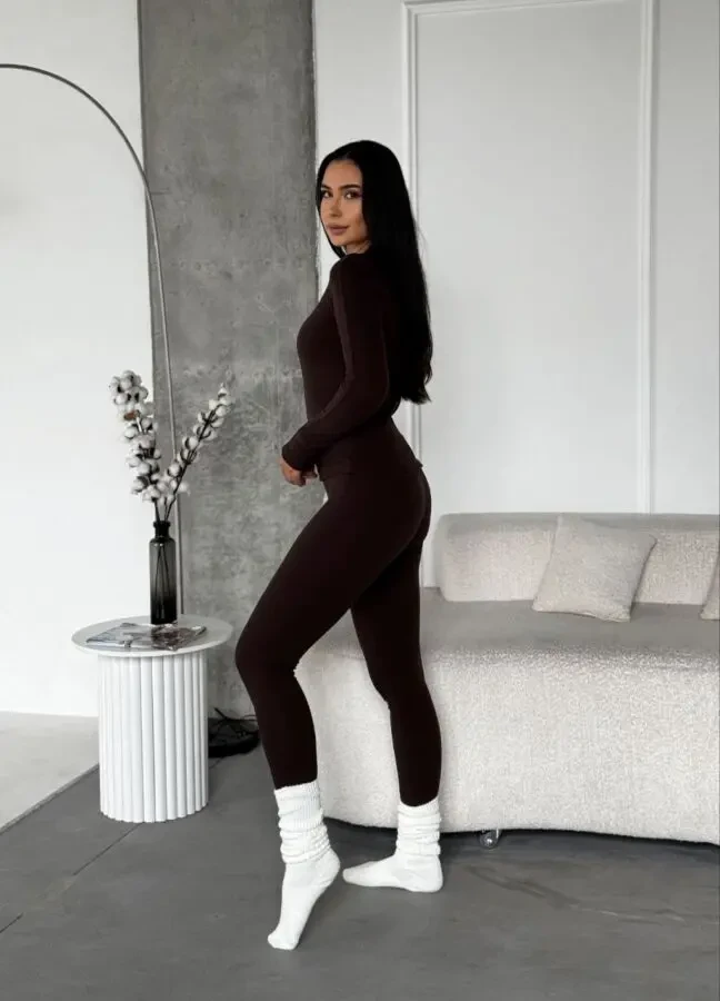 Жіночий костюм термо на блискавці шоколад 7