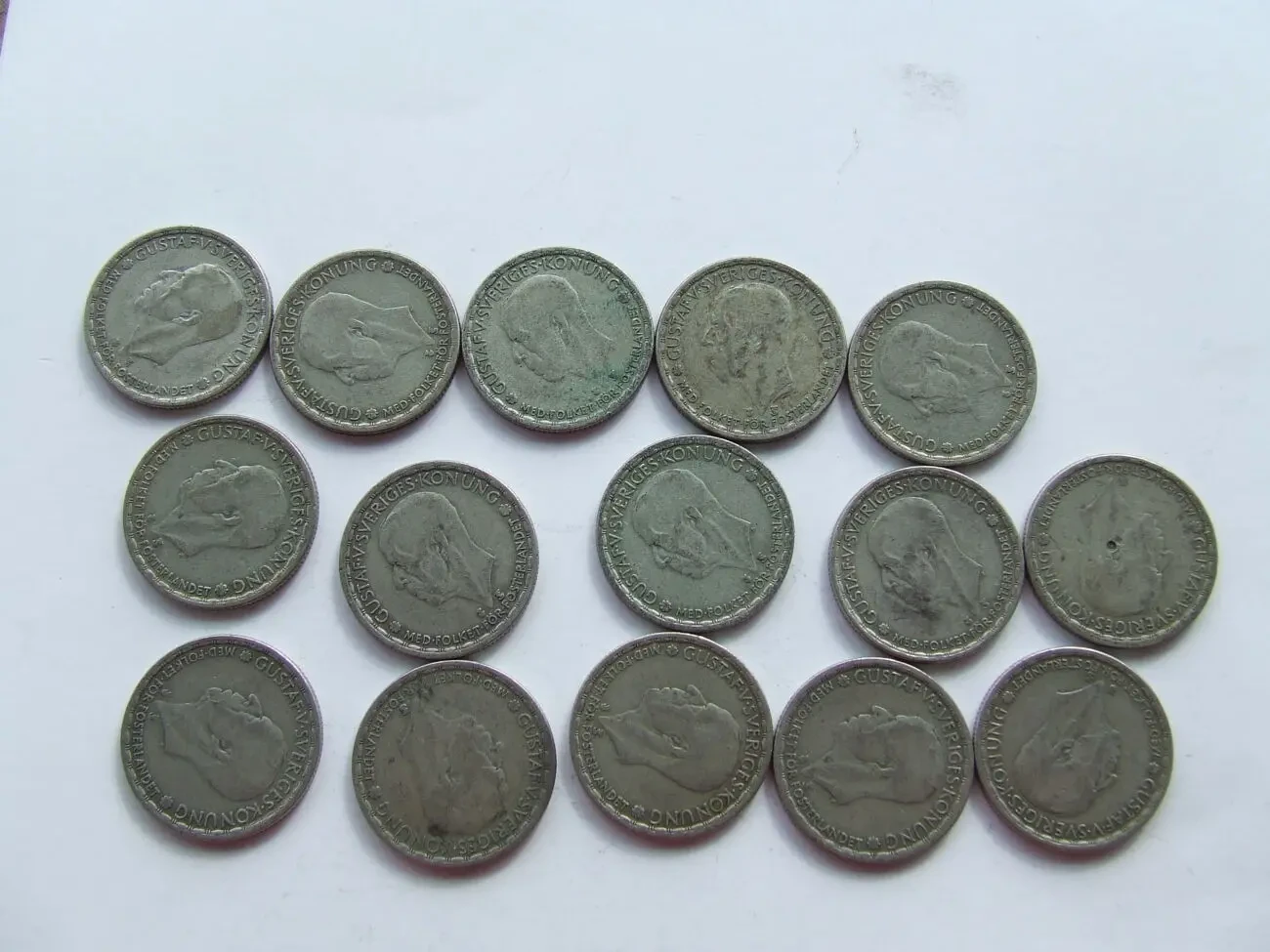 Серебро кроны Шведские 15 шт вес 104 грамм. 1946 -66 гг. 5