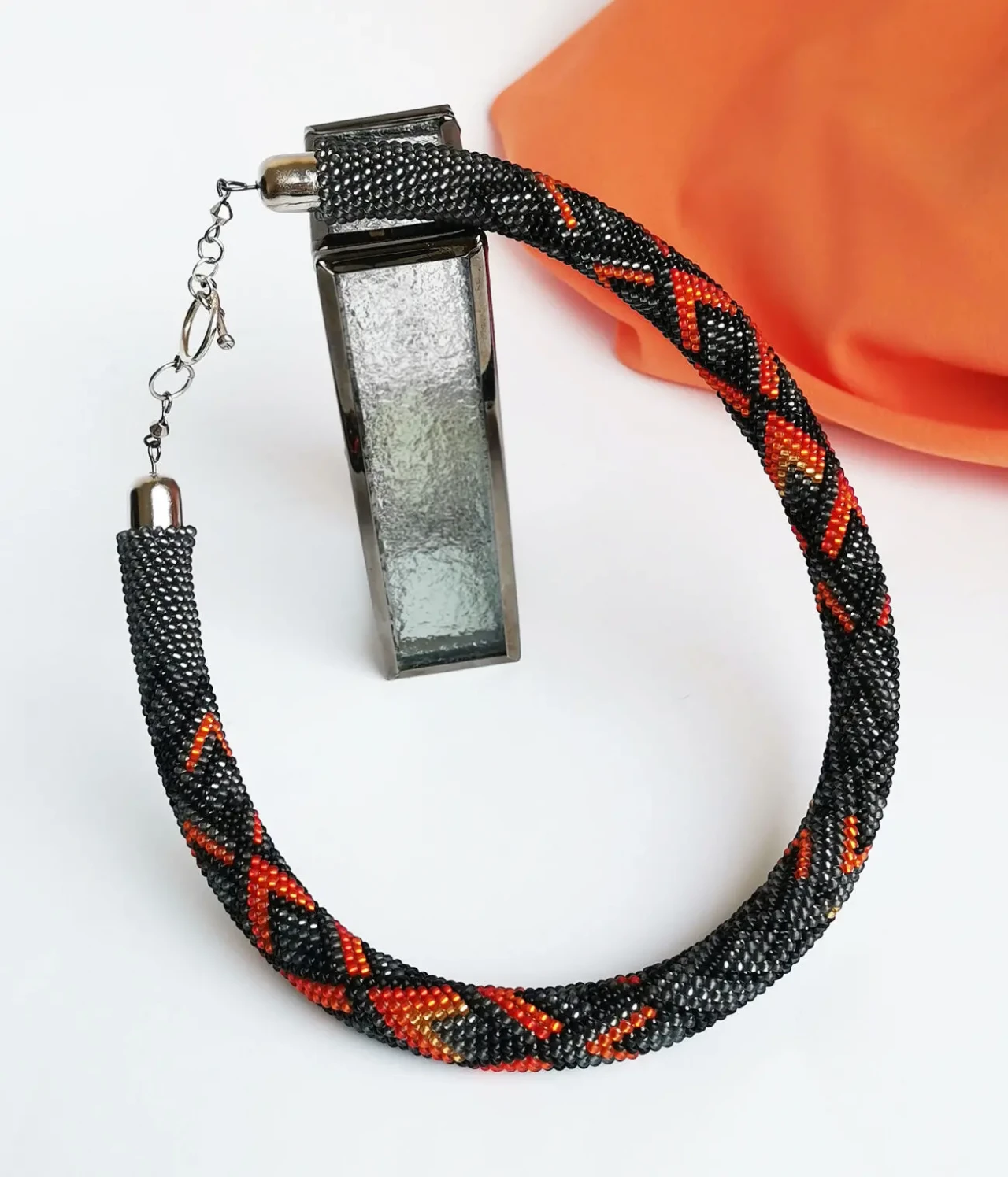 Прикраса із бісеру кольє-джгут Жар-птиця 8