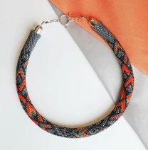 Прикраса із бісеру кольє-джгут Жар-птиця