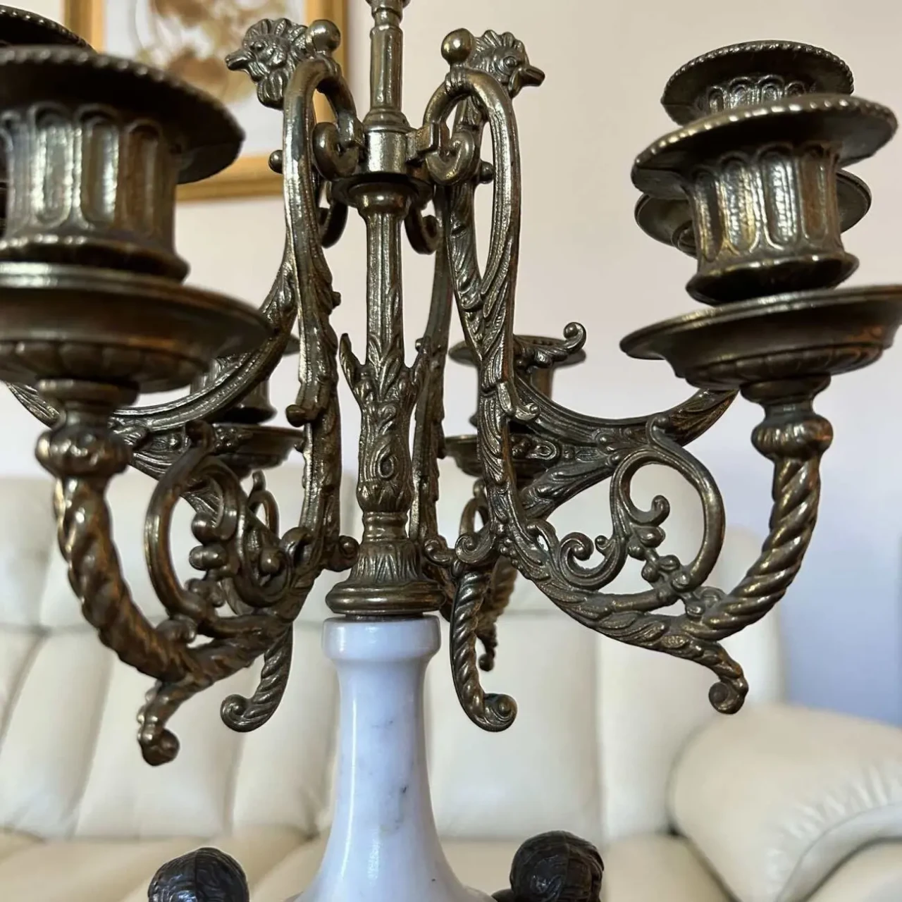 Годинник з канделябрами антикваріат Італія 10