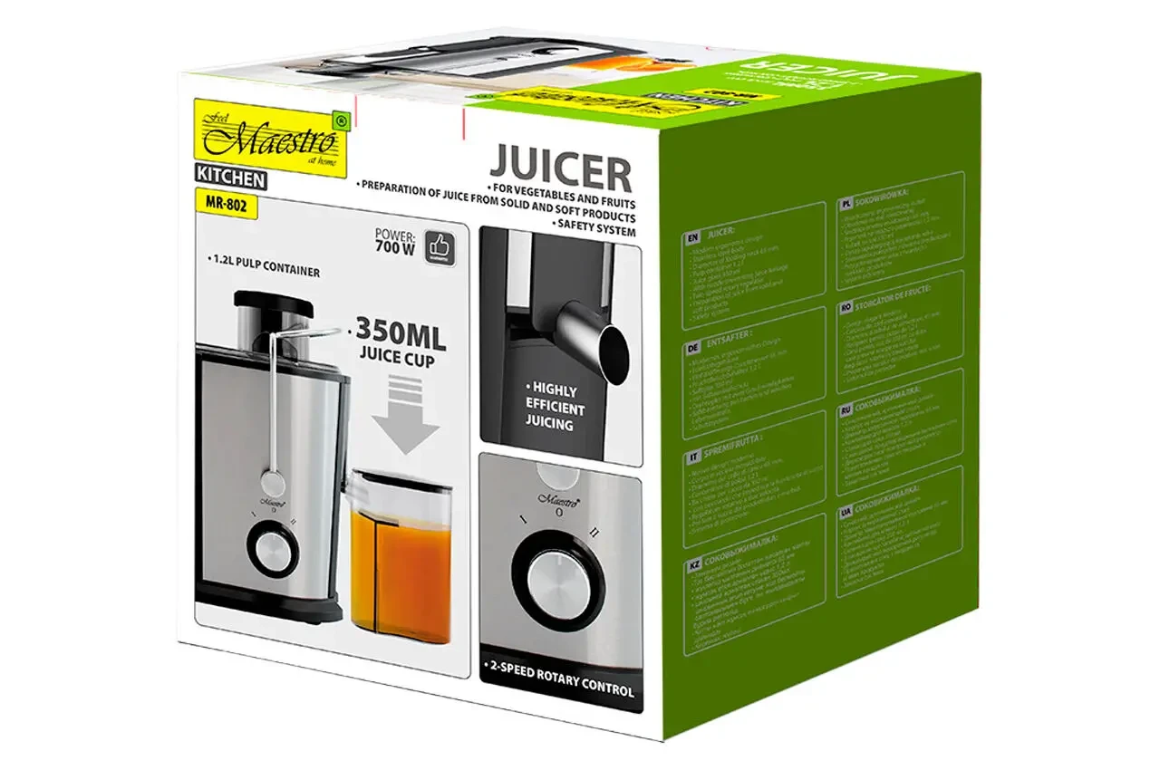 Соковижималка Maestro - 700Вт x 1200мл 4
