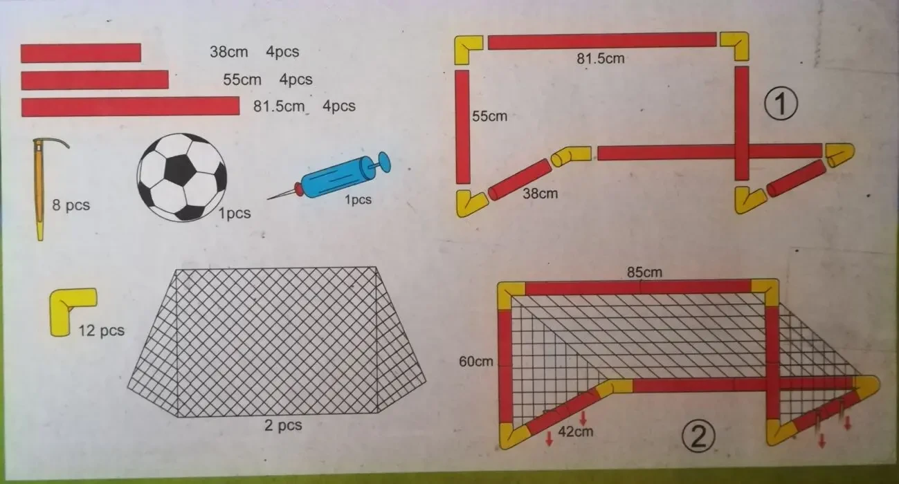 Дитячі футбольні ворота 85 х 60 см 2