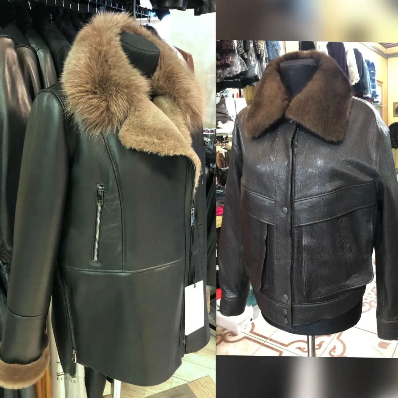 Дублянки сучасні комір Хутро норка,песець