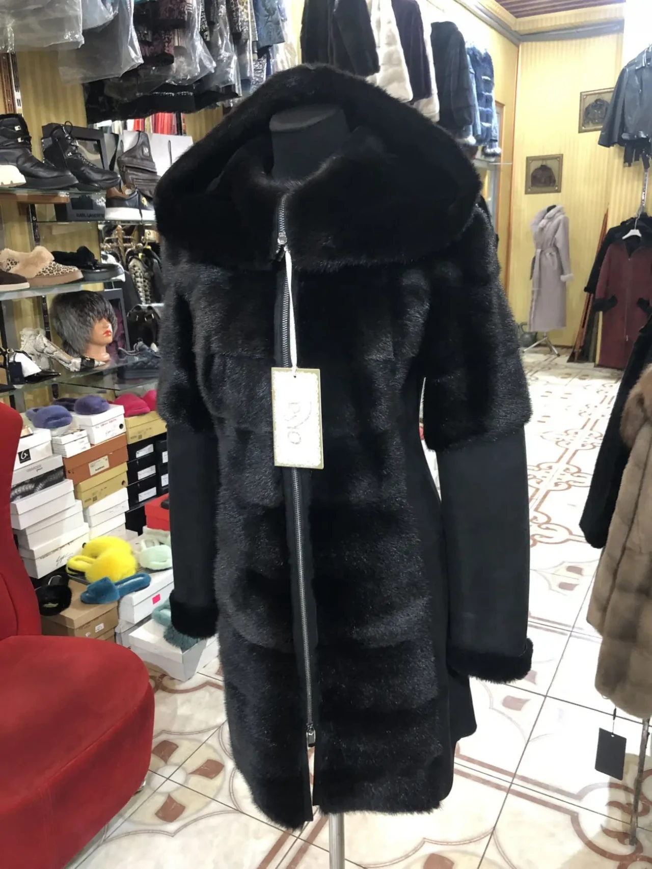 Дублянки сучасні з капюшоном,овчина,норка 2