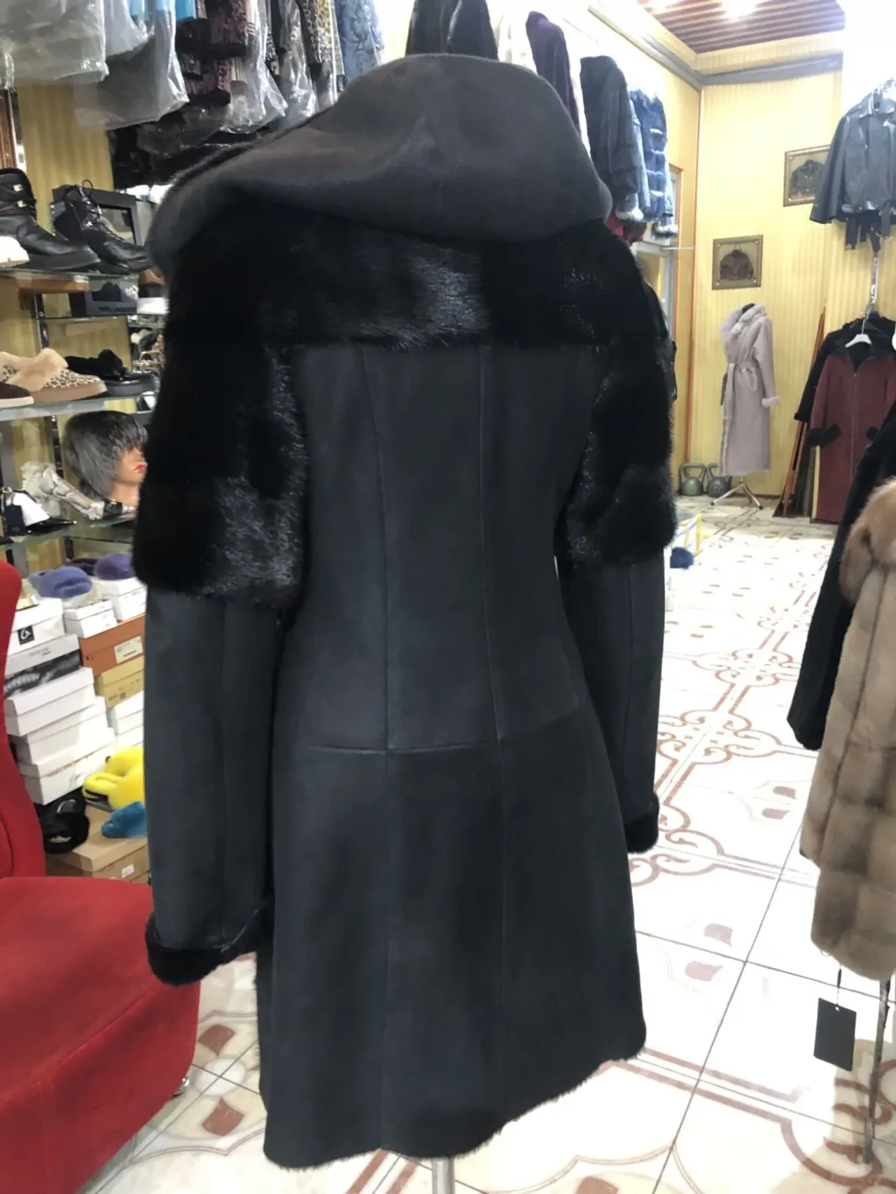 Дублянки сучасні з капюшоном,овчина,норка 3