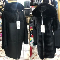 Дублянки сучасні з капюшоном,овчина,норка
