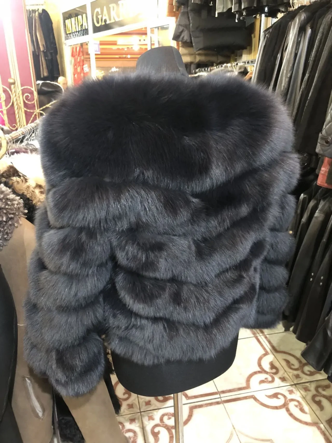 Шуби песець та тіградо чорні,преміум 5