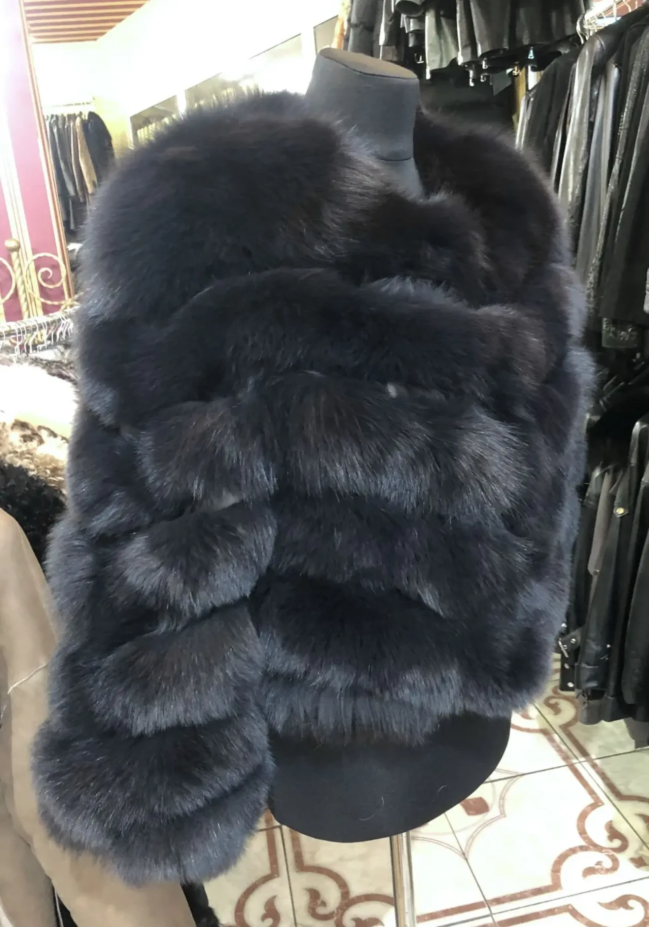 Шуби песець та тіградо чорні,преміум 3