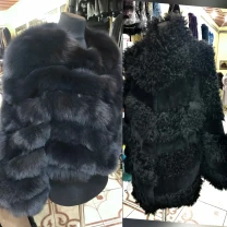 Шуби песець та тіградо чорні,преміум