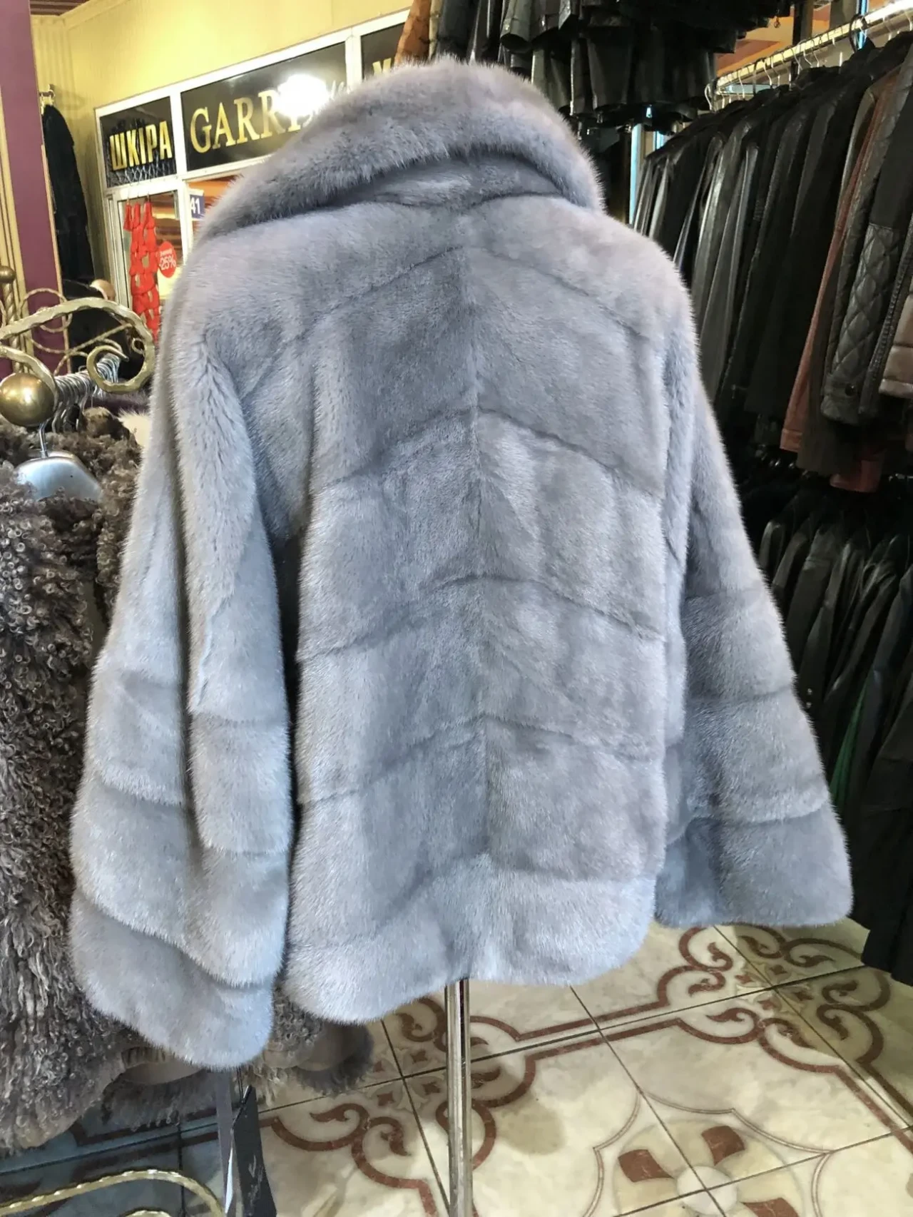 Норкова шуба паркетка англійський комір,автоледі 5