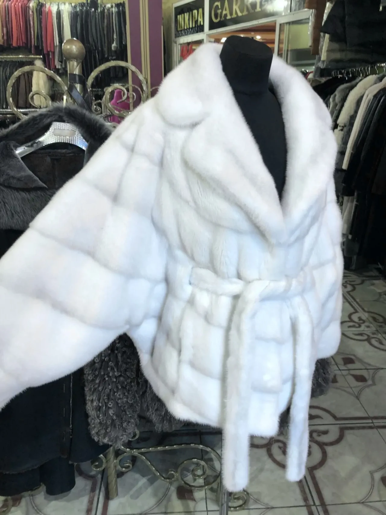 Норкова шуба паркетка англійський комір,автоледі 2