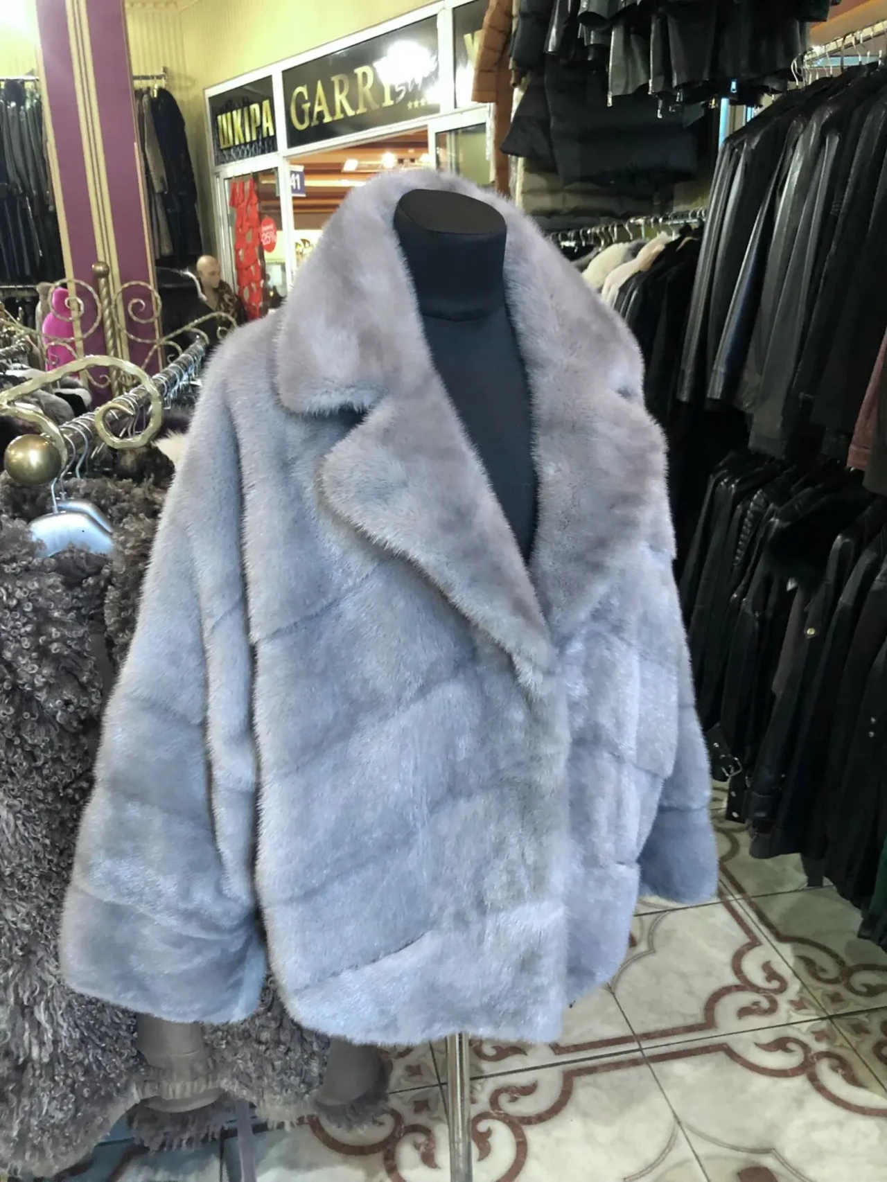 Норкова шуба паркетка англійський комір,автоледі 3