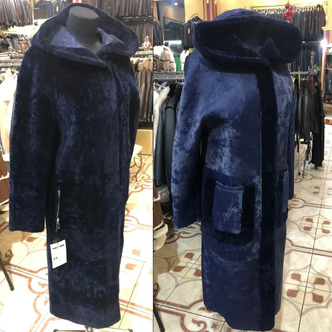 Двостороння шуба,дублянка астраган,пальто,з капюшоном