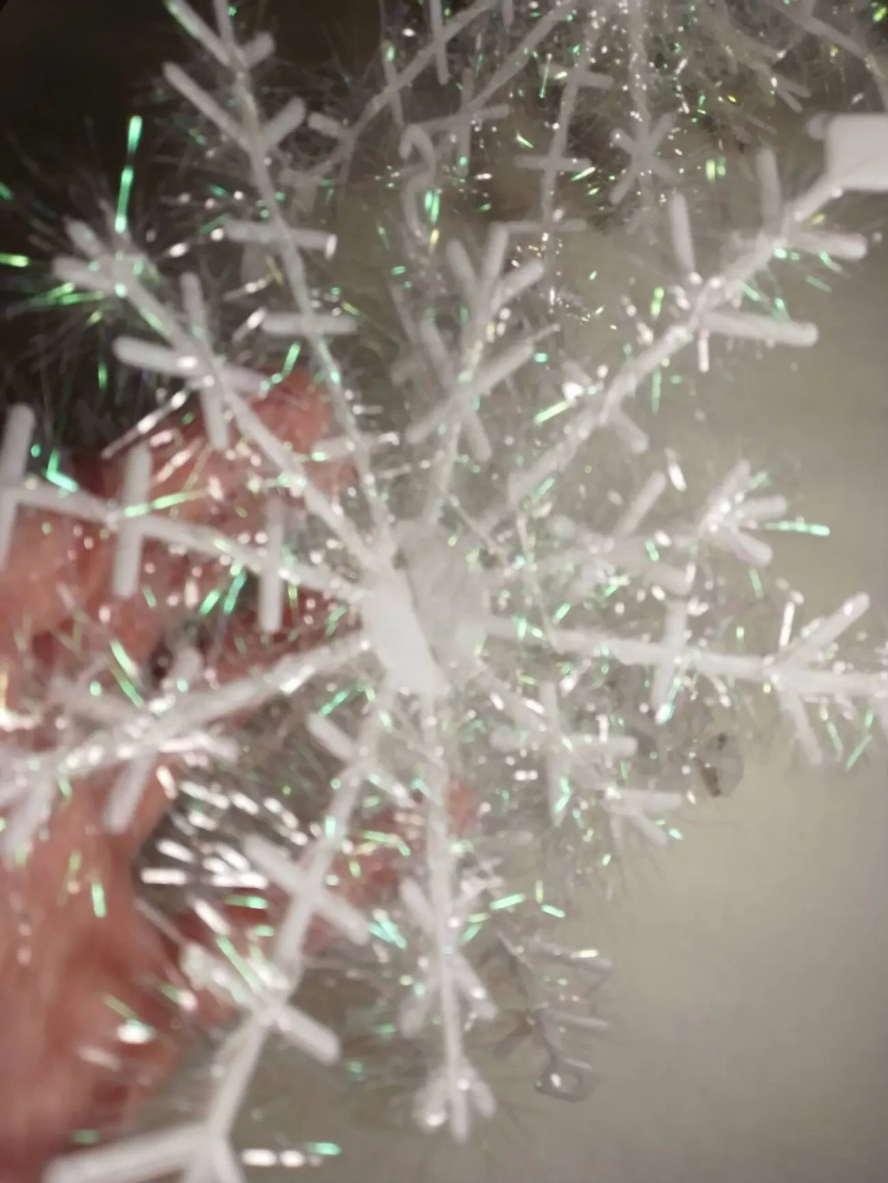 Снежинка пластик складная набор 3 штуки игрушки новогодние белые