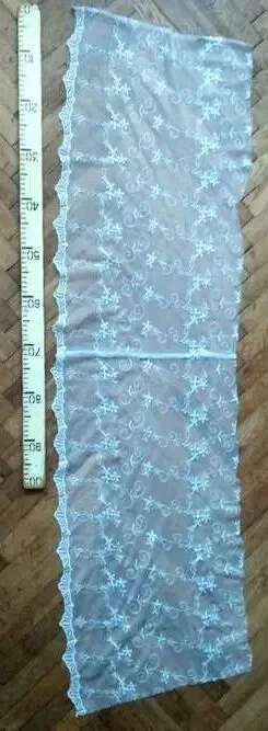 Ламбрекен гардина штора тюль  с вышивкой белая с фестонами 9