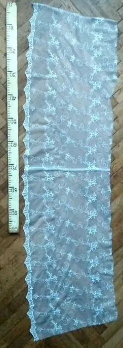 Ламбрекен гардина штора тюль  с вышивкой белая с фестонами 7