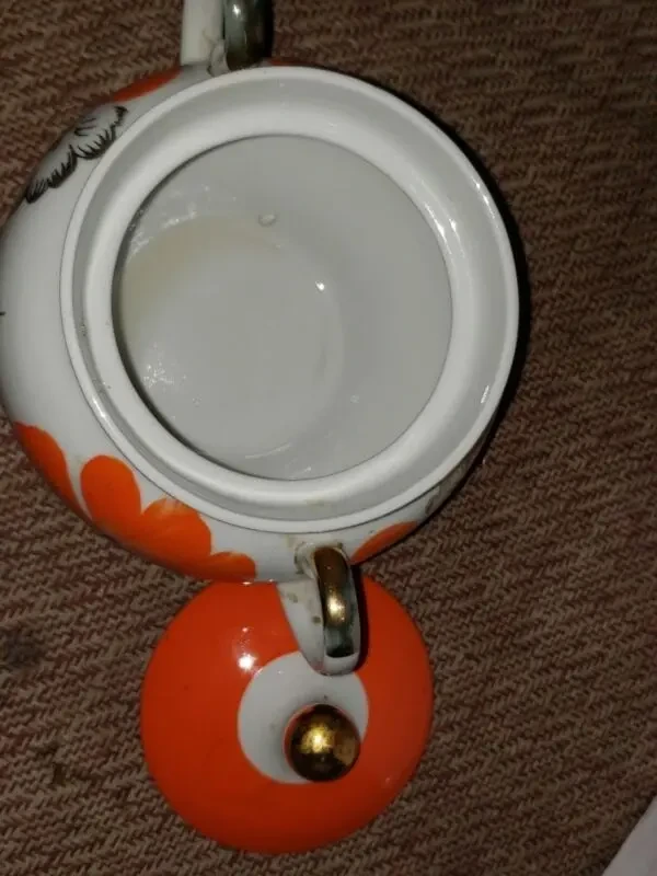 Сахарница ''Маки'' с ручной росписью, Барановска, СССР. 4