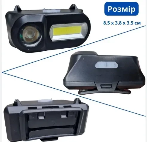 Налобний ліхтар, ліхтарик акумуляторний 18650 microusb 10вт 4