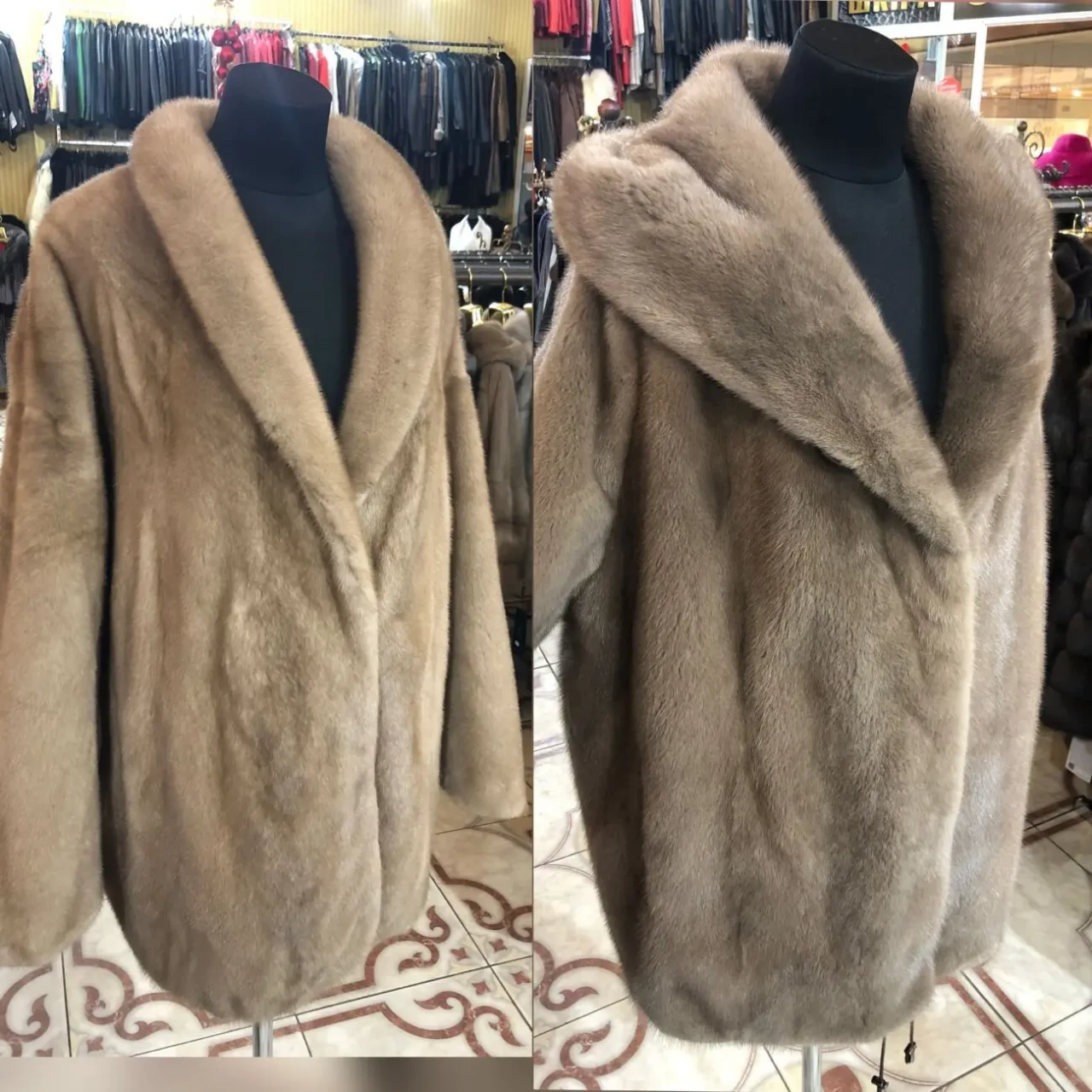 Шуби норкові пастель Греція,батали